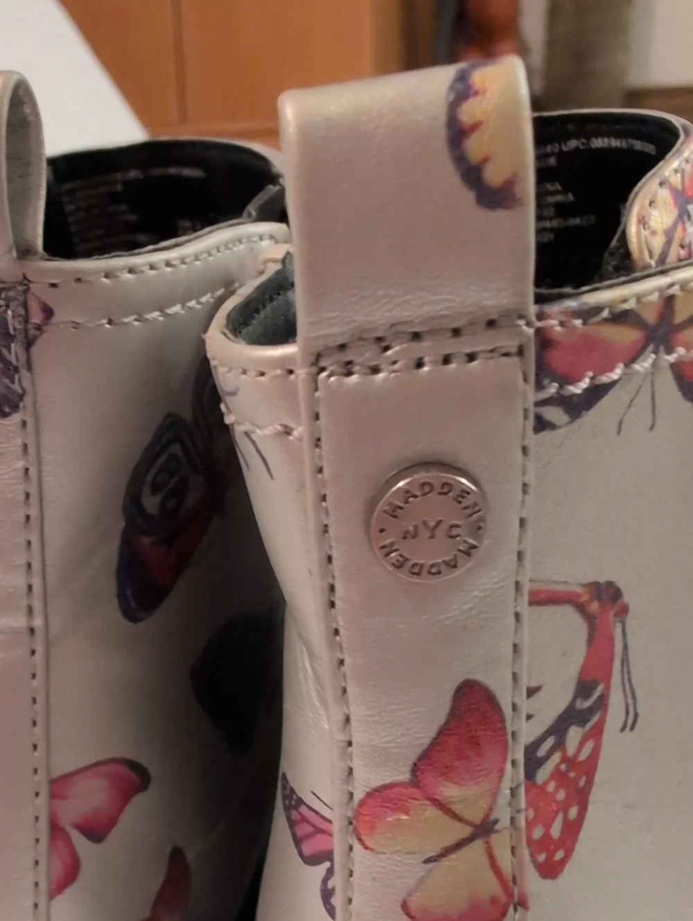 Madden Girls Silver Butterfly Boots Sz 3